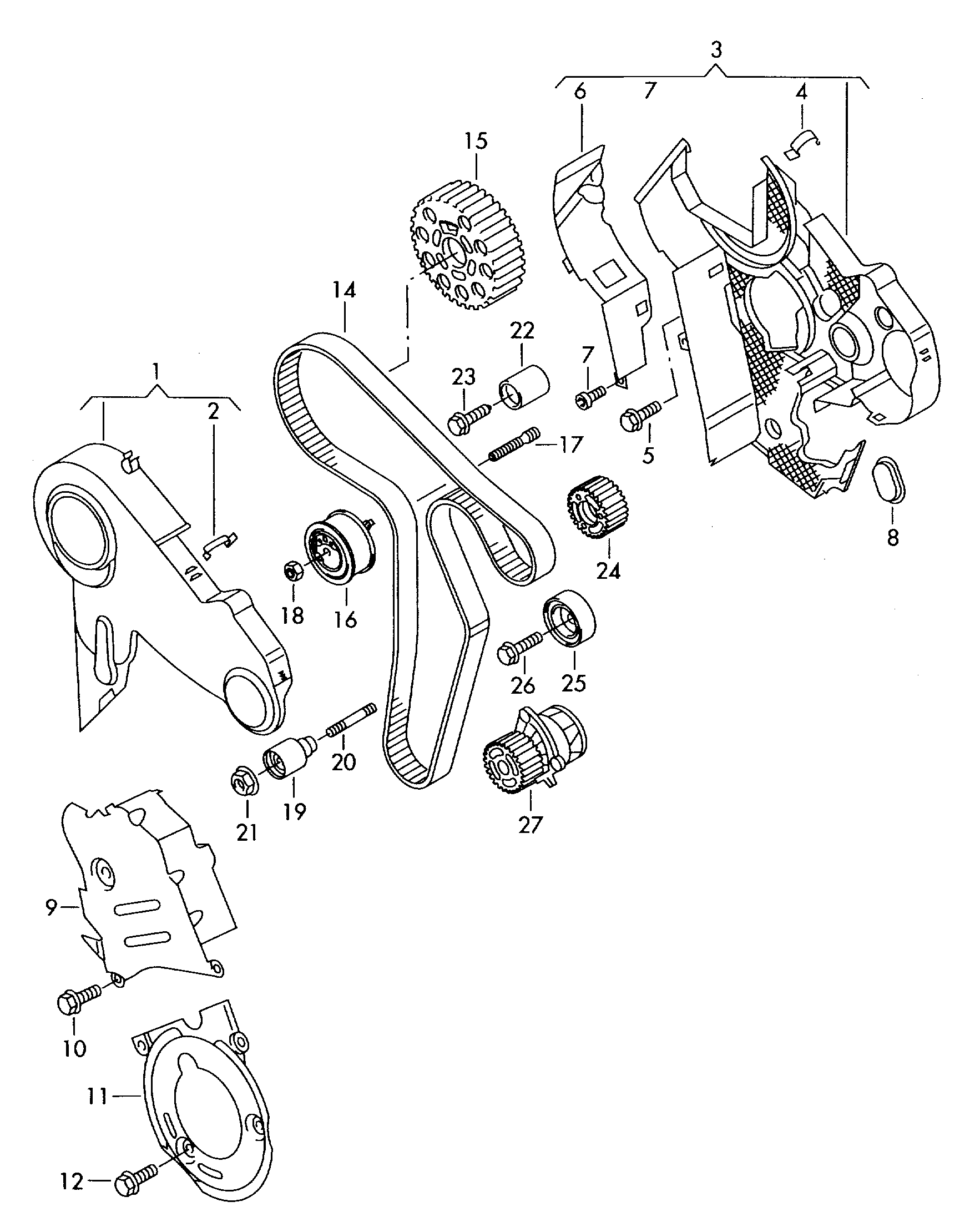 VW 03L 109 244 C - Parazīt / Vadrullītis, Zobsiksna adetalas.lv