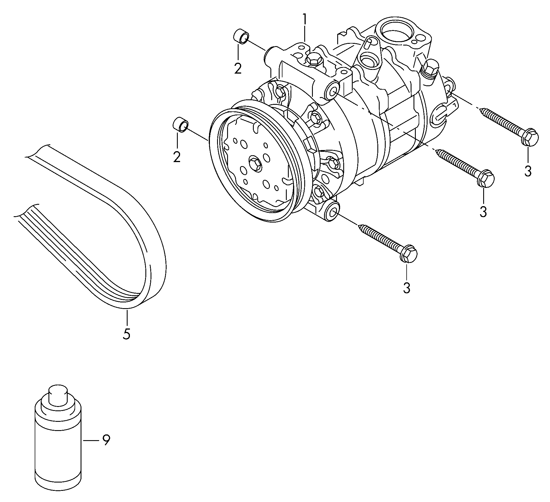 VW/SEAT 5Q0820803E - Kompresors, Gaisa kond. sistēma adetalas.lv