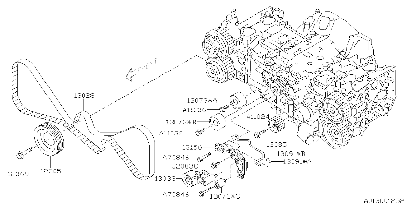 Subaru 13073-AA230 - Parazīt / Vadrullītis, Zobsiksna adetalas.lv