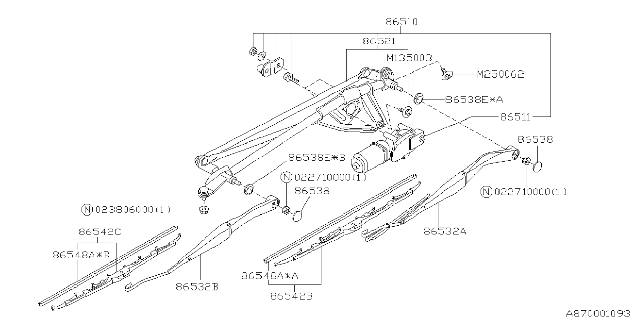 Subaru 86548-AE000 - Stikla tīrītāja slotiņa adetalas.lv