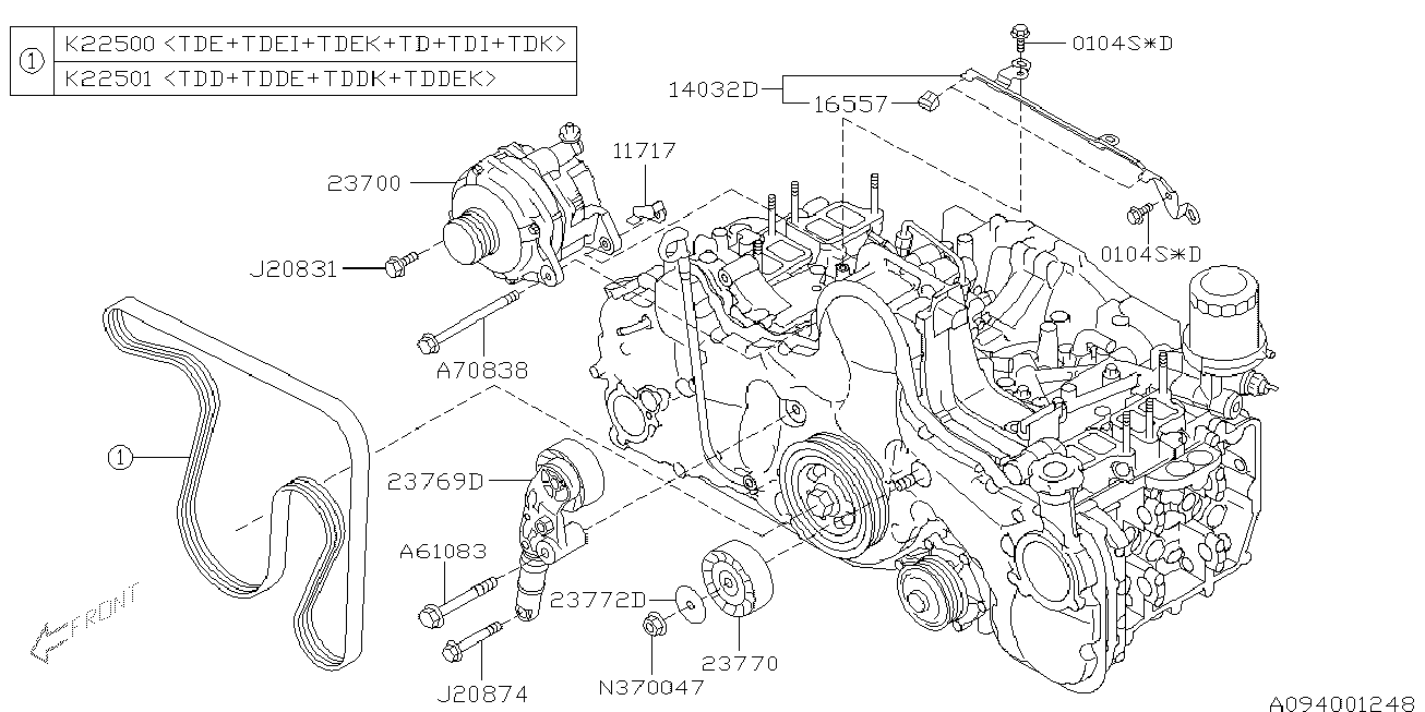 Subaru 80922 5000 - Ķīļrievu siksna adetalas.lv