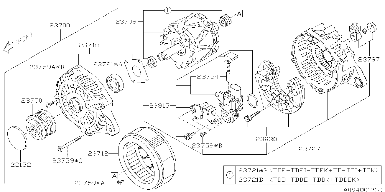 Subaru 23721-AA070 - Piedziņas skriemelis, Ģenerators adetalas.lv