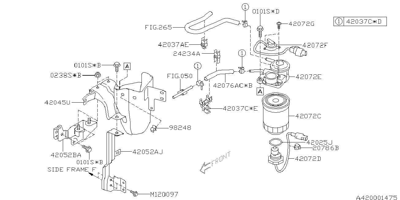 Subaru 42072AG060 - Degvielas filtrs adetalas.lv