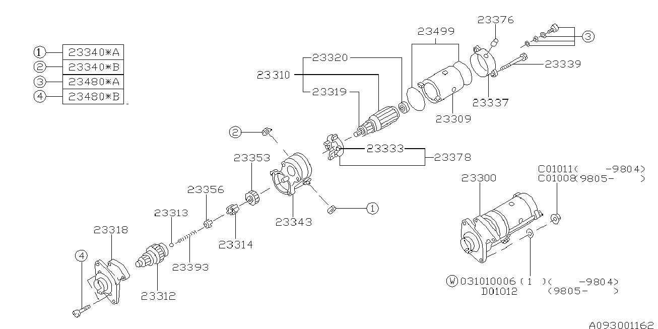 Subaru 23310-AA090 - Enkurs, Starteris adetalas.lv