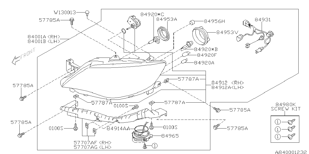 Subaru 84965-SA010 - Palaišanas iekārta, Gāzizlādes spuldze adetalas.lv