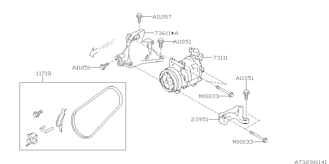 Subaru 73111-FG001 - Kompresors, Gaisa kond. sistēma adetalas.lv