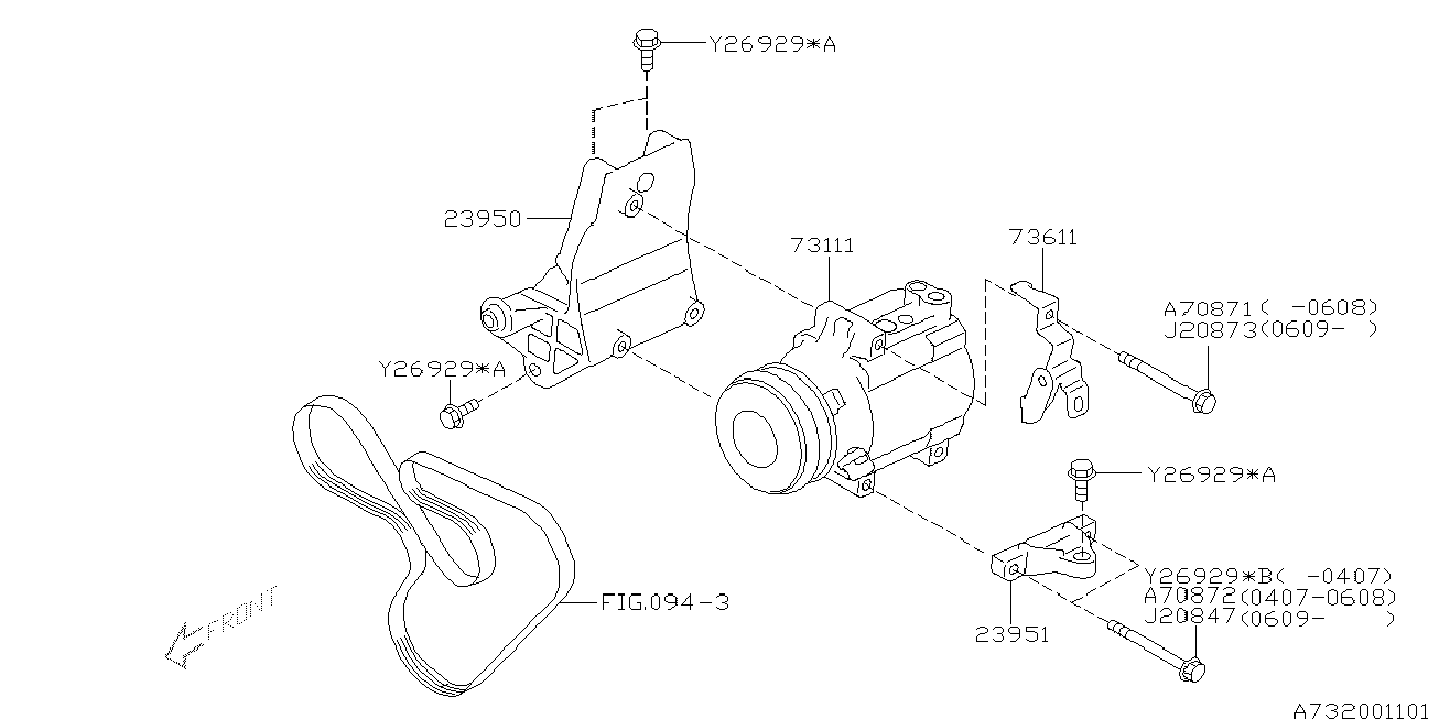 Subaru 73111AG012 - Kompresors, Gaisa kond. sistēma adetalas.lv