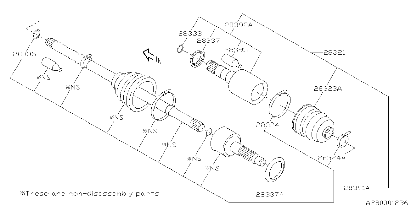 Subaru 28321FG001 - Šarnīru komplekts, Piedziņas vārpsta adetalas.lv