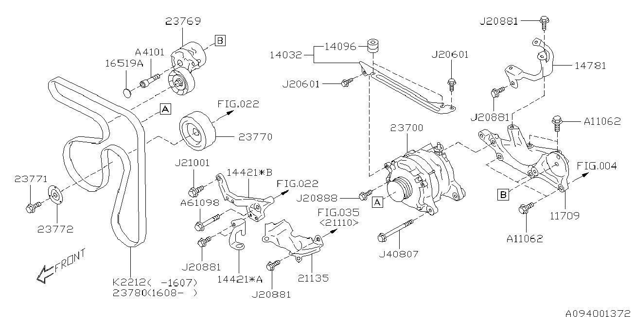 Subaru 23769AA040 - Siksnas spriegotājs, Ķīļsiksna adetalas.lv