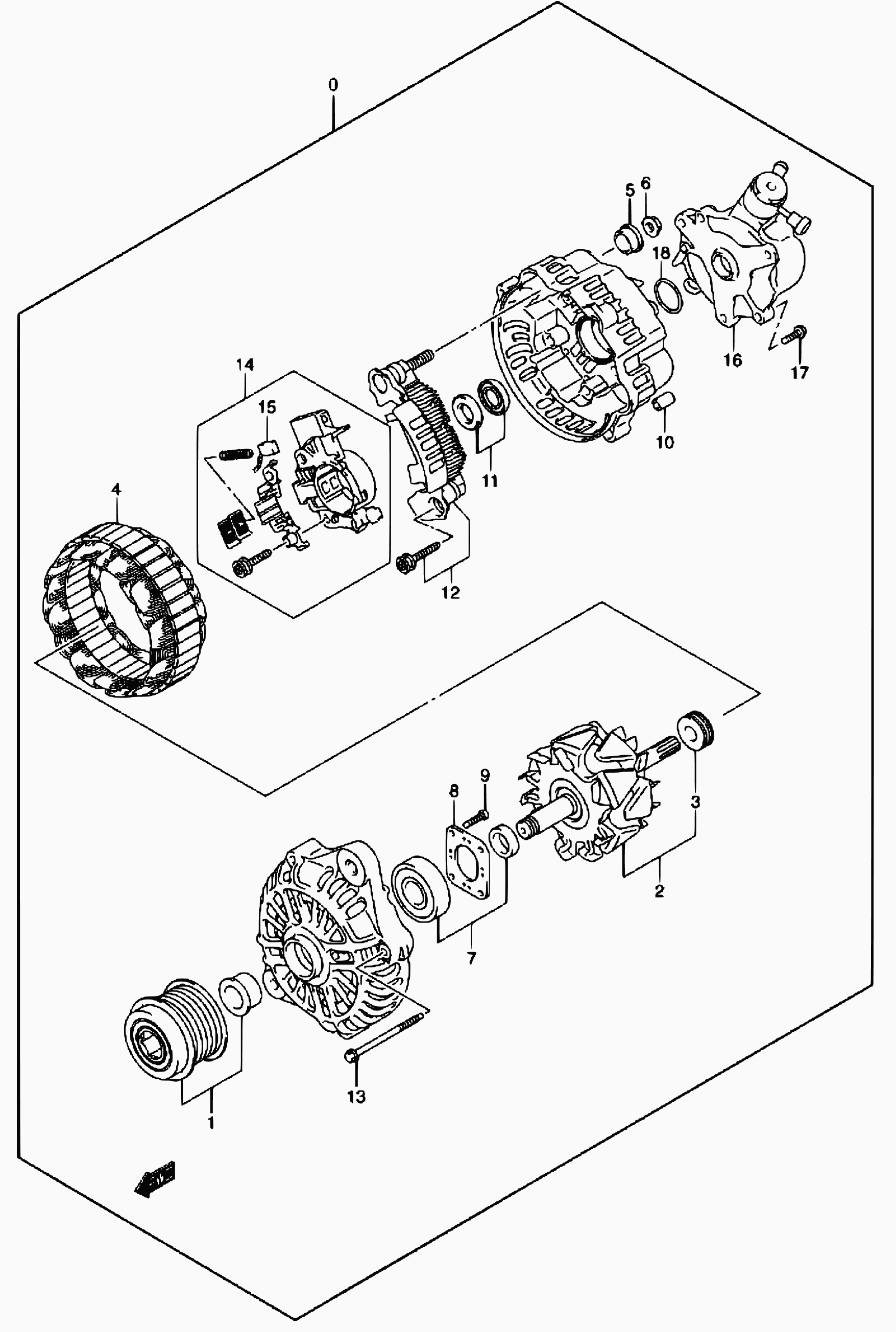 Suzuki 31171-84A00 - Piedziņas skriemelis, Ģenerators adetalas.lv