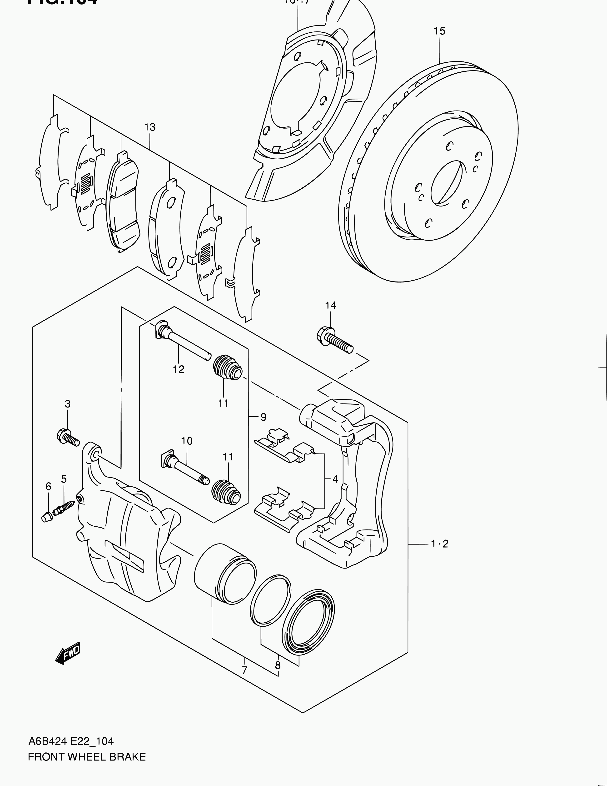 Suzuki 55810-57L00 - Bremžu uzliku kompl., Disku bremzes adetalas.lv