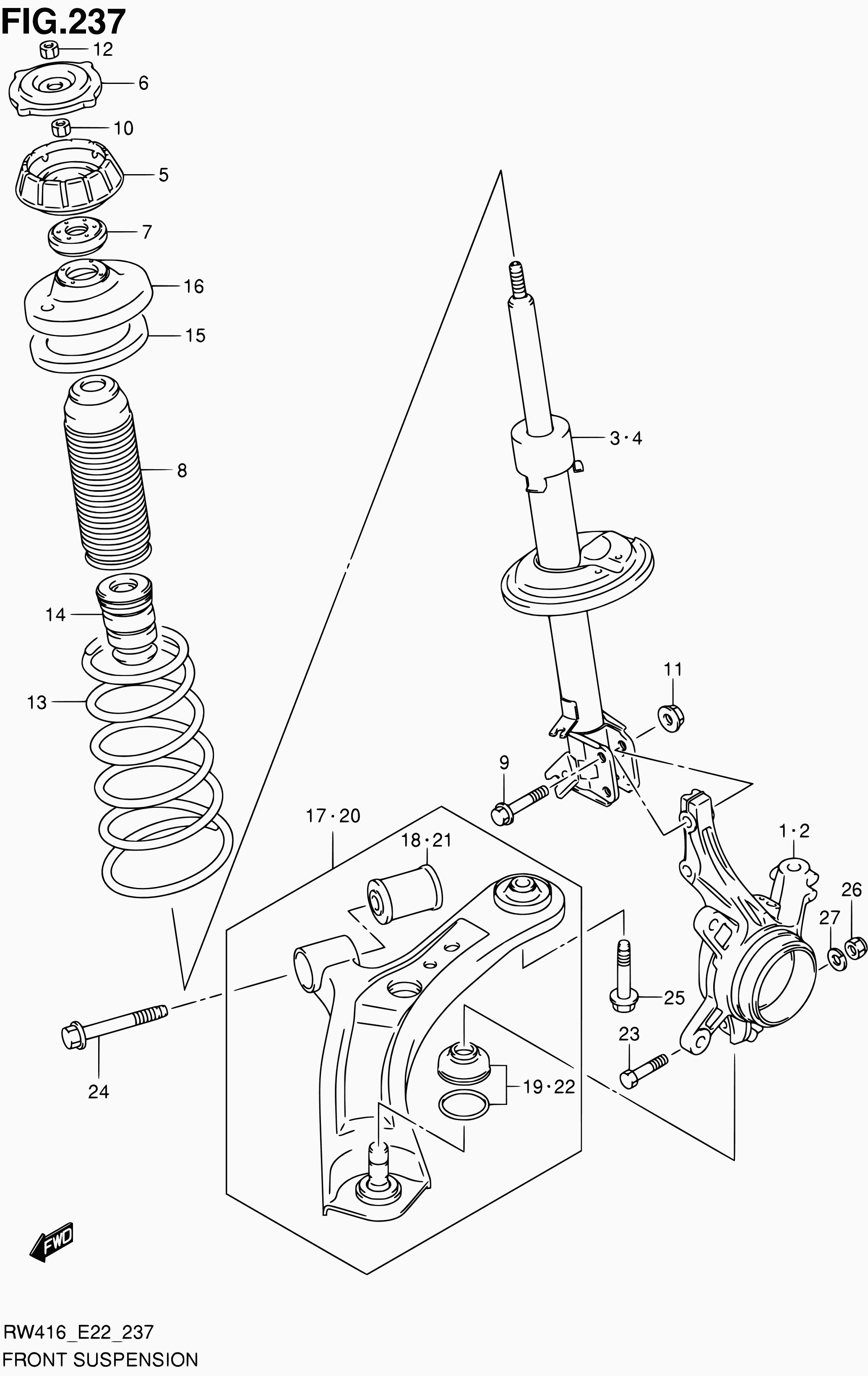 Suzuki 42111-79J00 - Putekļu aizsargkomplekts, Amortizators adetalas.lv