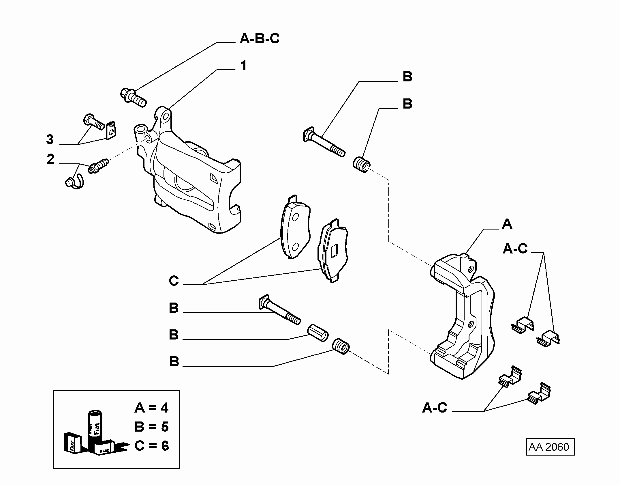 Alfarome/Fiat/Lanci 77365554 - Virzītājčaulu komplekts, Bremžu suports adetalas.lv