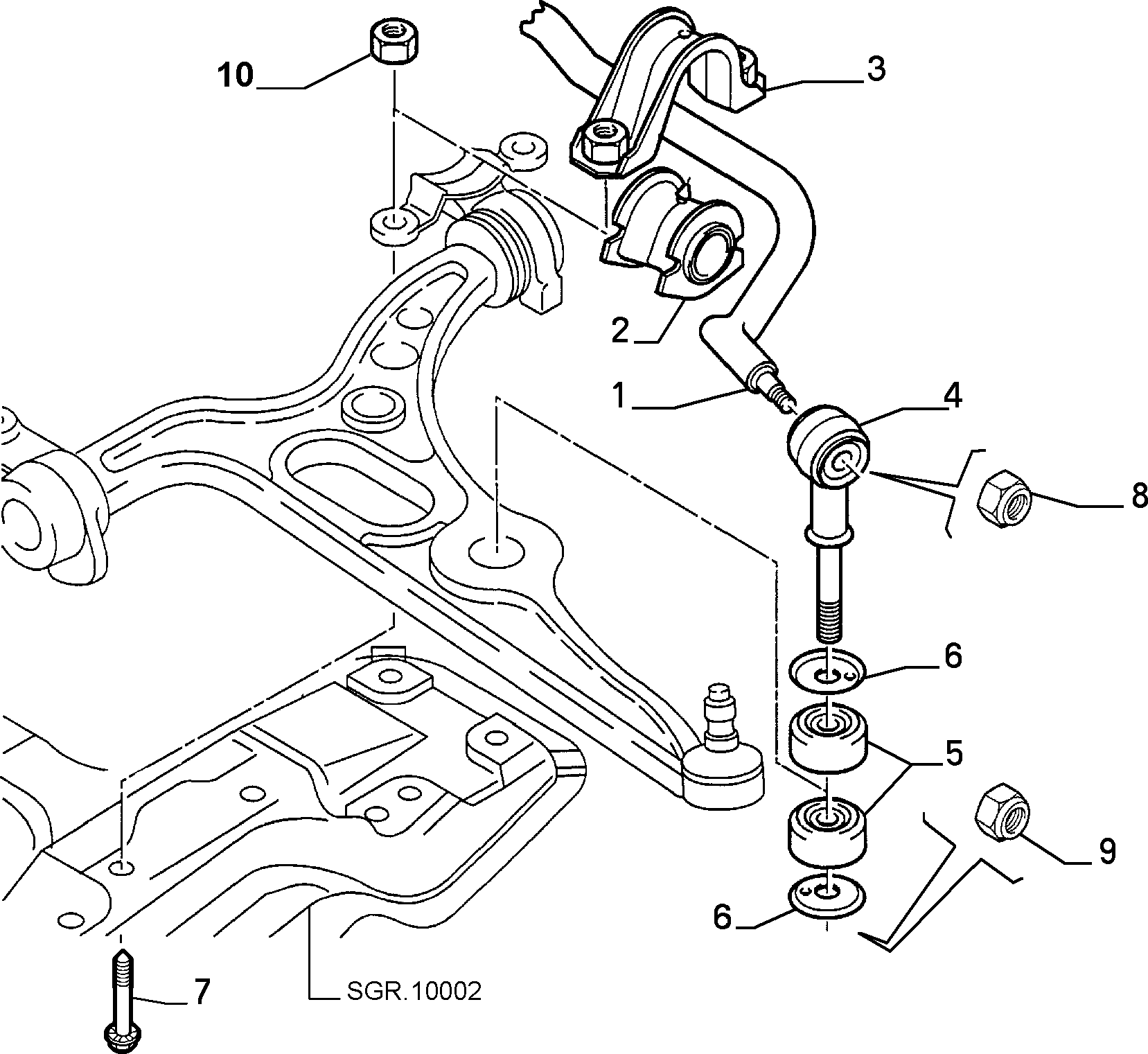 FIAT 1311025080 - Remkomplekts, Stabilizatora atsaite adetalas.lv