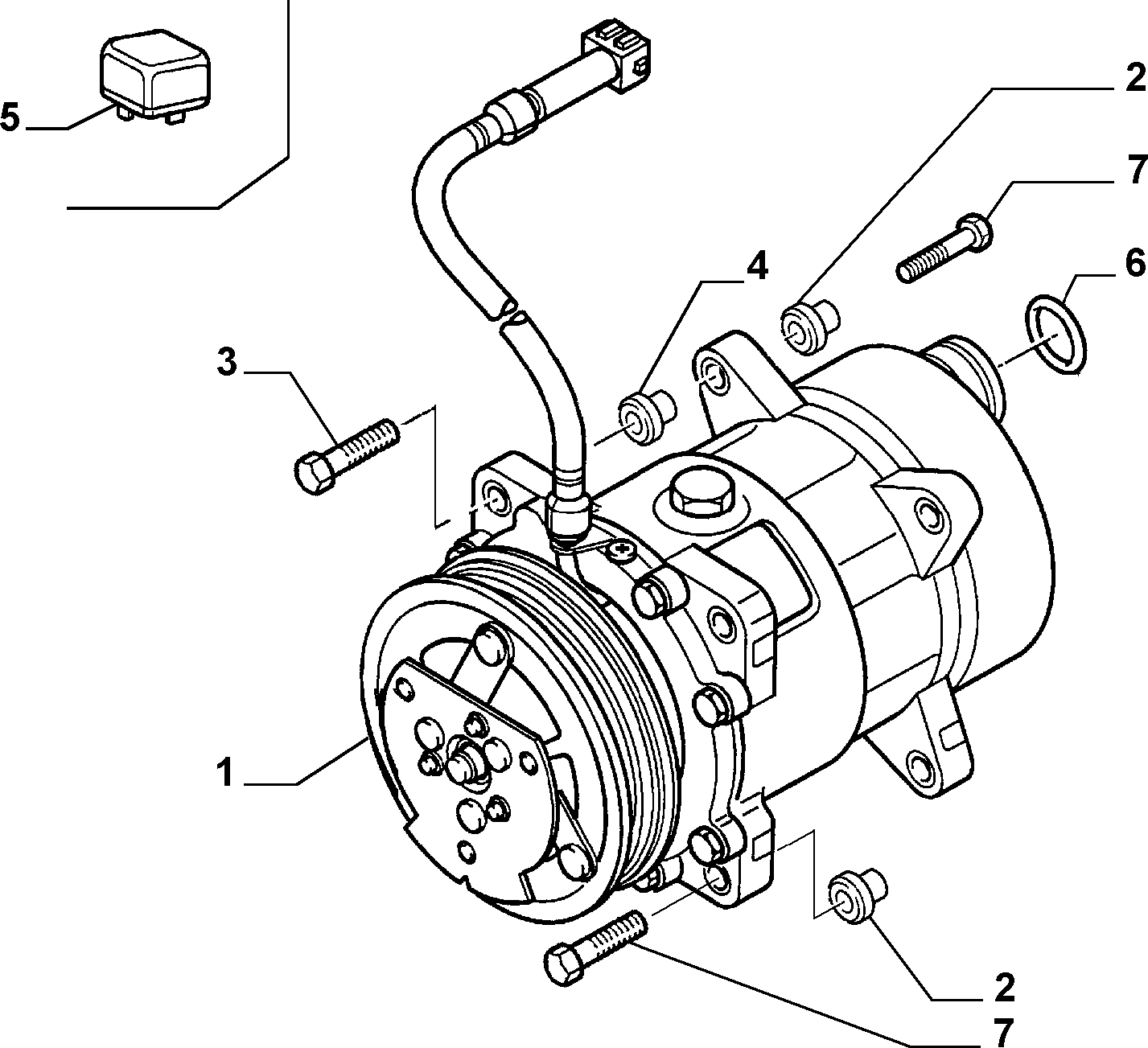 Lancia 9640486480 - Kompresors, Gaisa kond. sistēma adetalas.lv