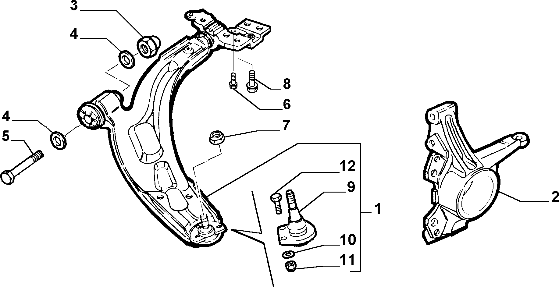 Lancia 51712408 - Neatkarīgās balstiekārtas svira, Riteņa piekare adetalas.lv