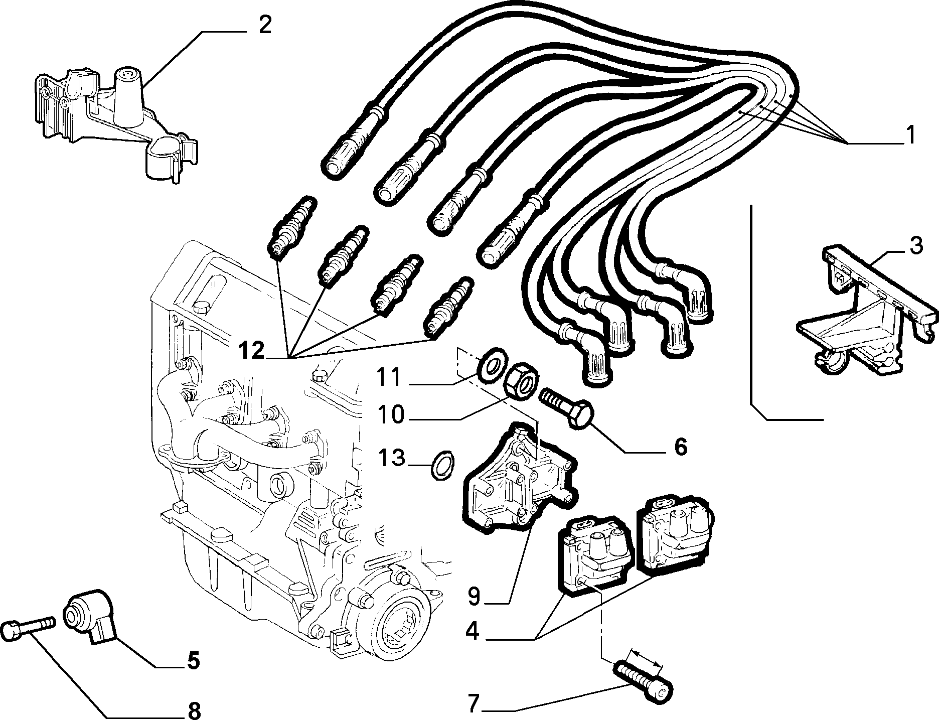 Alfa Romeo 46 74 96 24 - Augstsprieguma vadu komplekts adetalas.lv