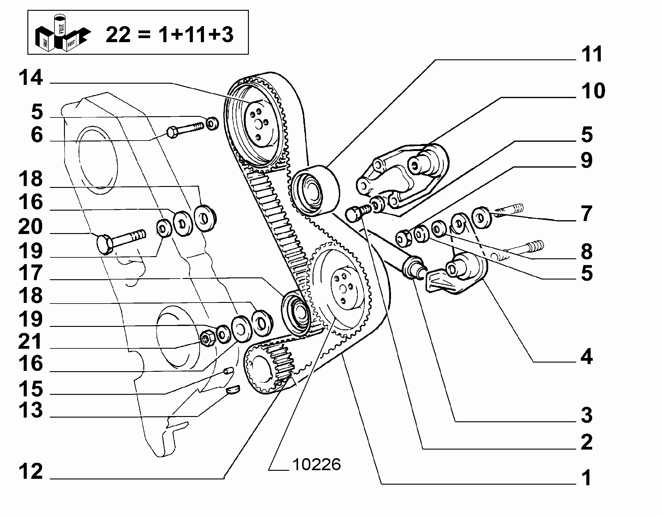 FIAT 427 9745 - Spriegotājsvira, Zobsiksna adetalas.lv