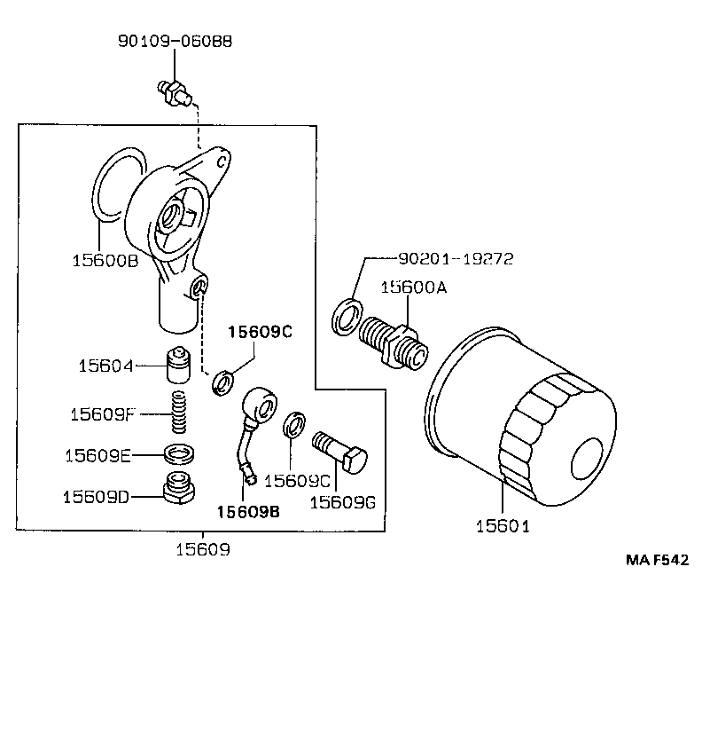 TOYOTA 9091510001 - Eļļas filtrs adetalas.lv