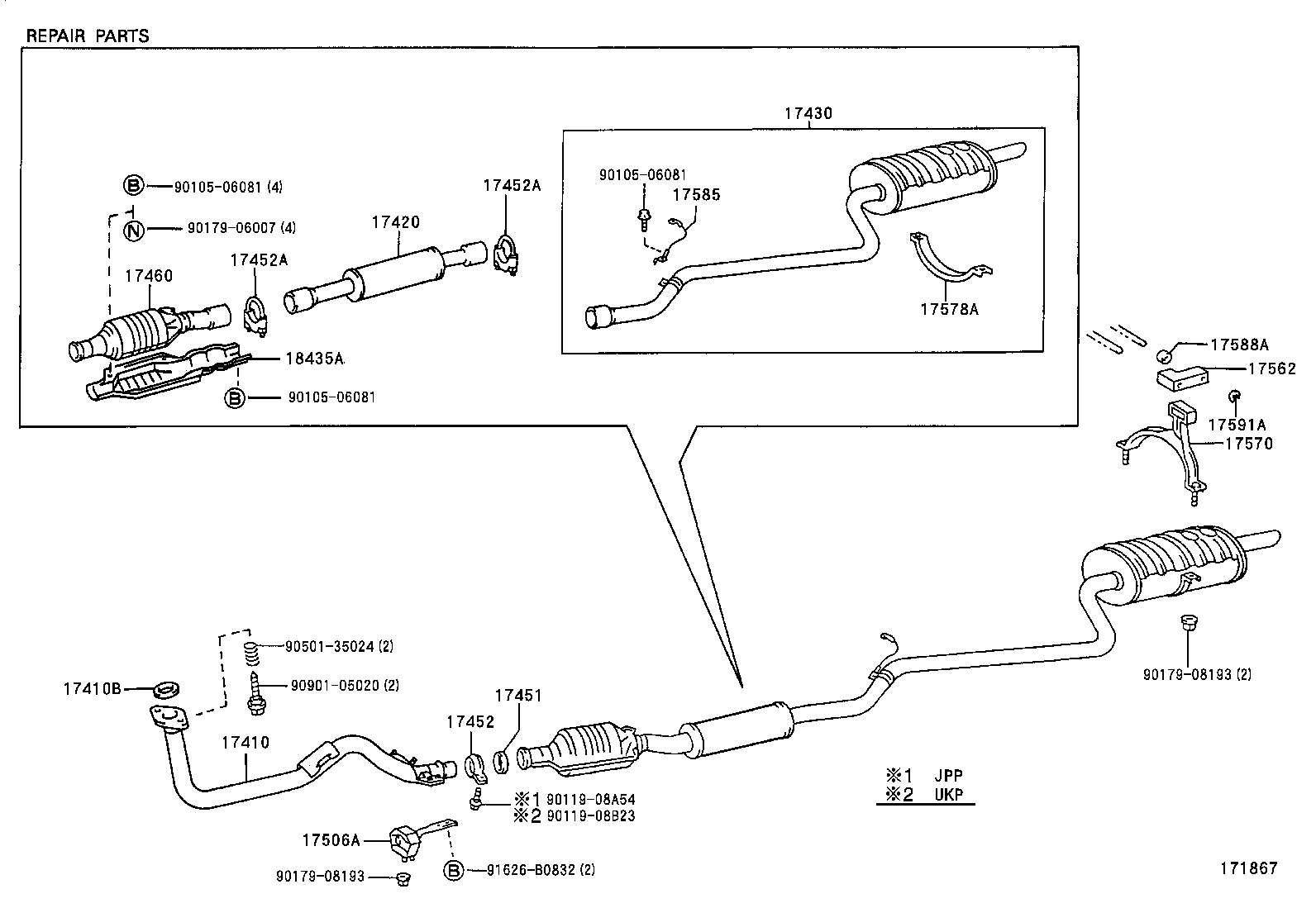 TOYOTA 9091706080 - Blīve, Izplūdes caurule adetalas.lv