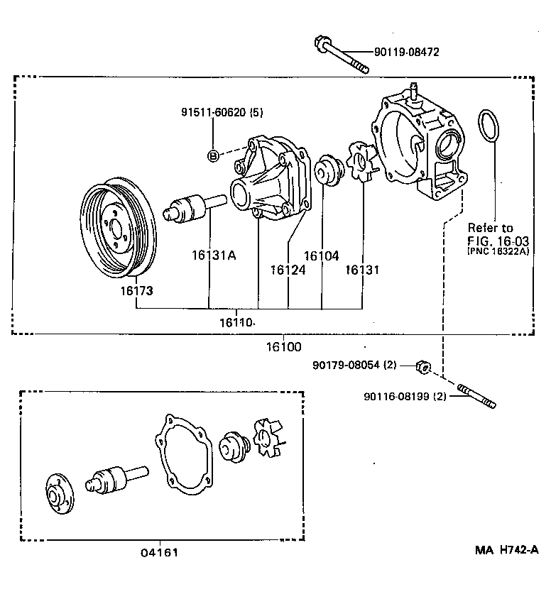 TOYOTA 16100-19226 - Ūdenssūknis adetalas.lv