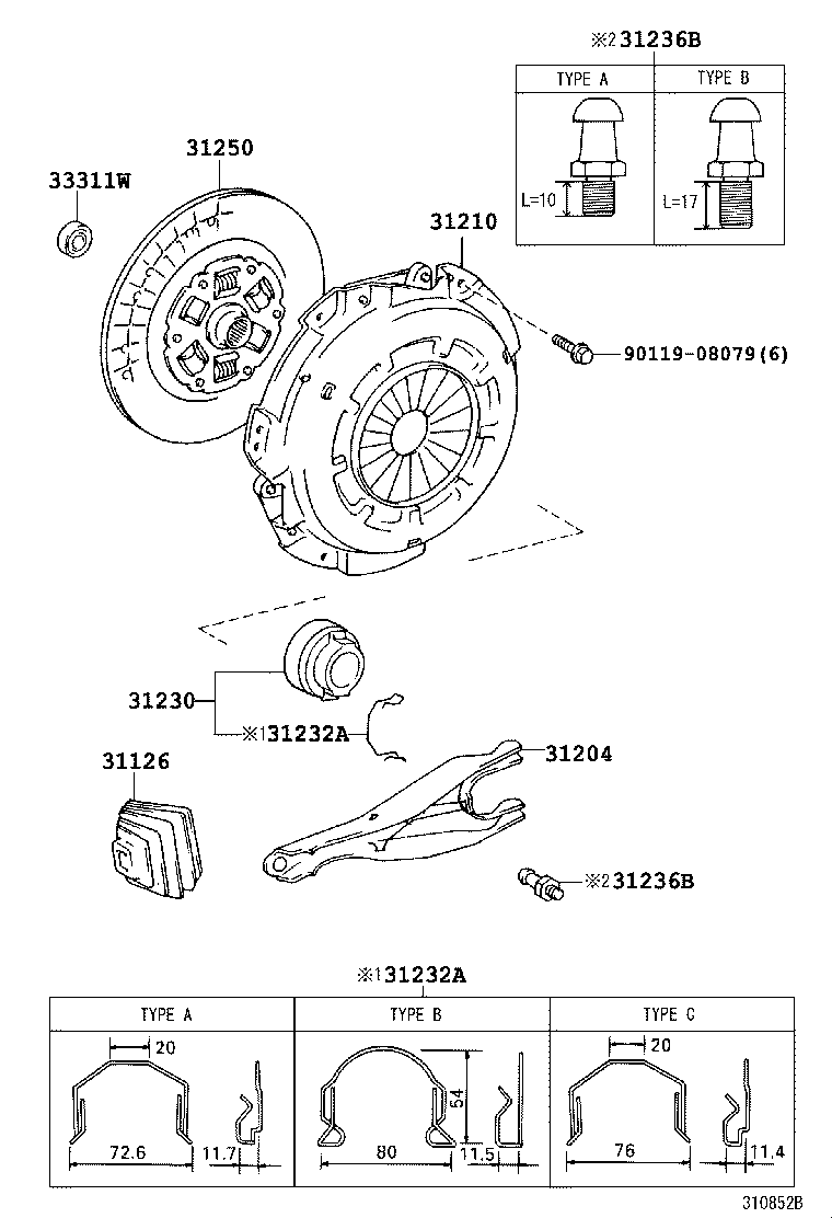 TOYOTA 31250-26191 - Sajūga disks adetalas.lv