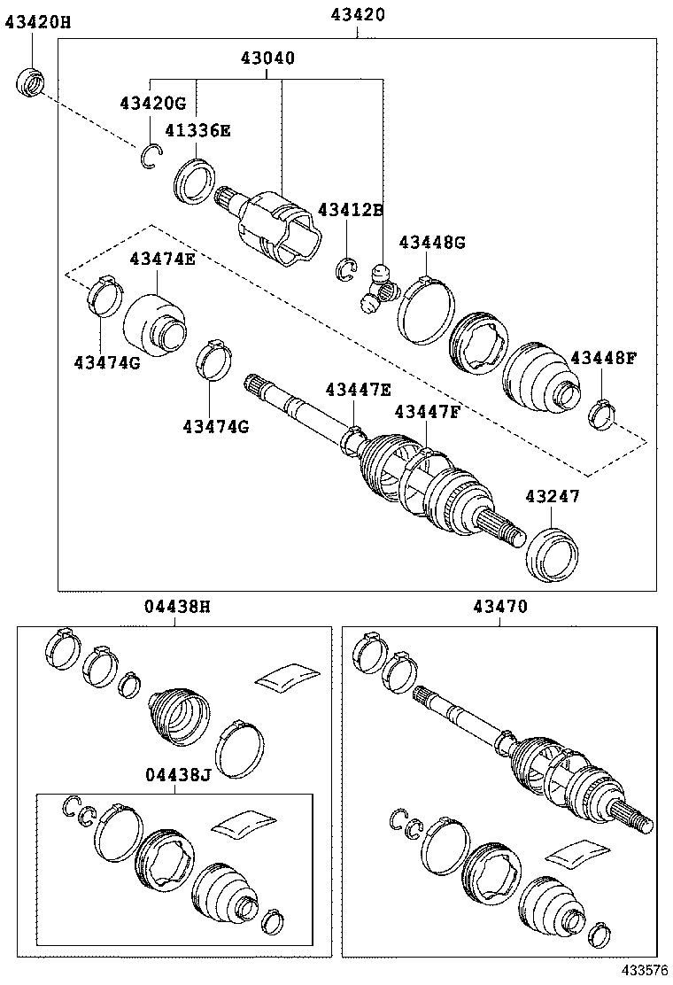 TOYOTA 43420-47040 - Šarnīru komplekts, Piedziņas vārpsta adetalas.lv