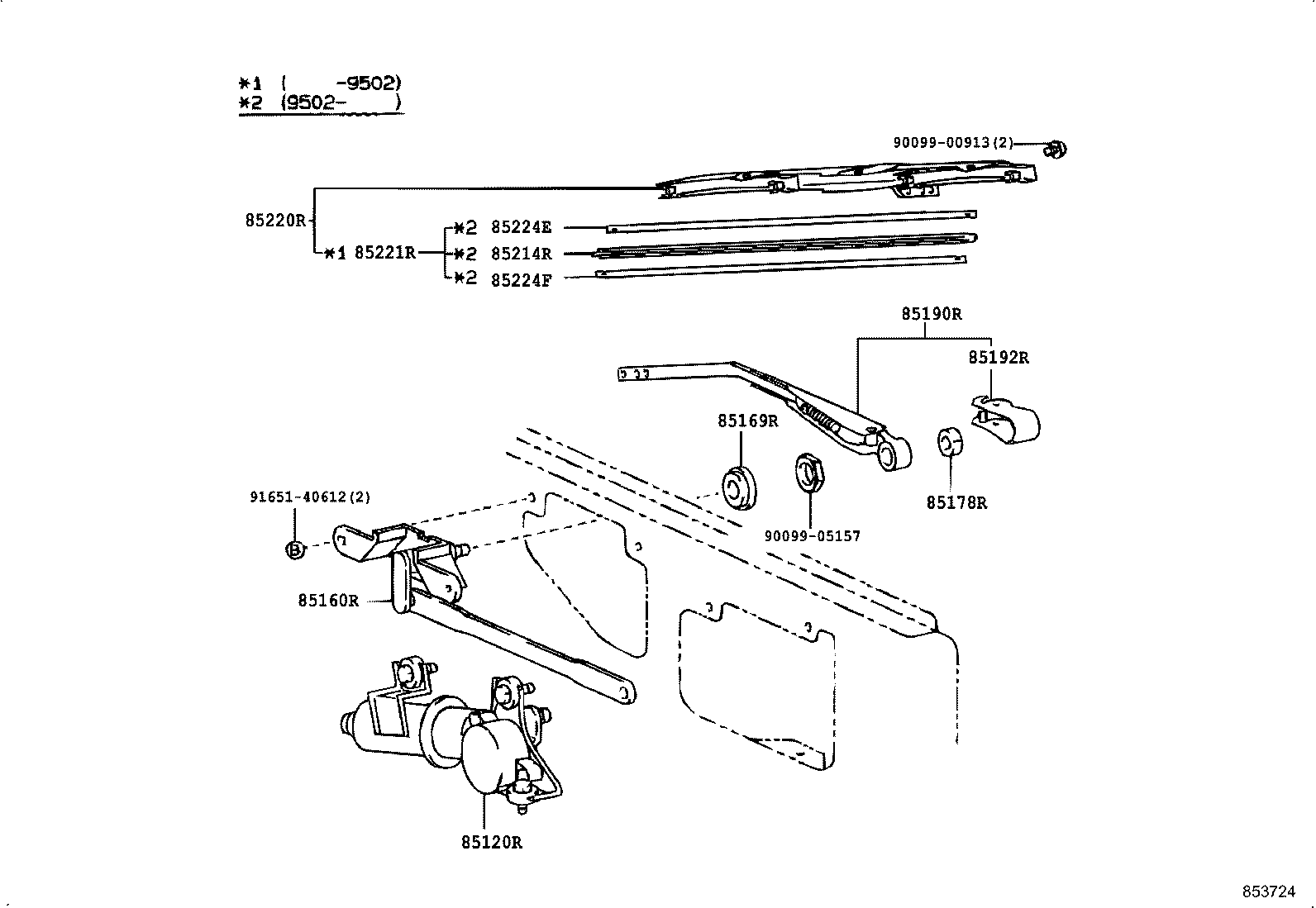 TOYOTA 8524236010 - Stikla tīrītāja slotiņa adetalas.lv