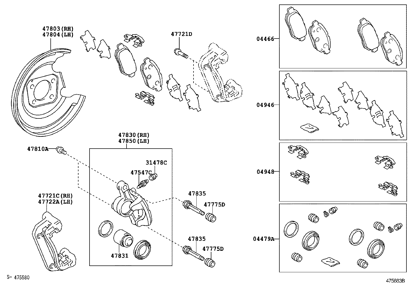 Saviem 04466-12130 - Bremžu uzliku kompl., Disku bremzes adetalas.lv