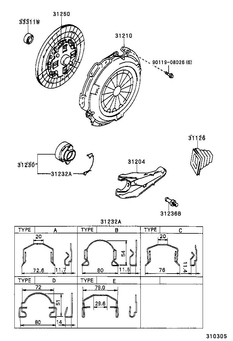 TOYOTA 31250-35160 - Sajūga disks adetalas.lv