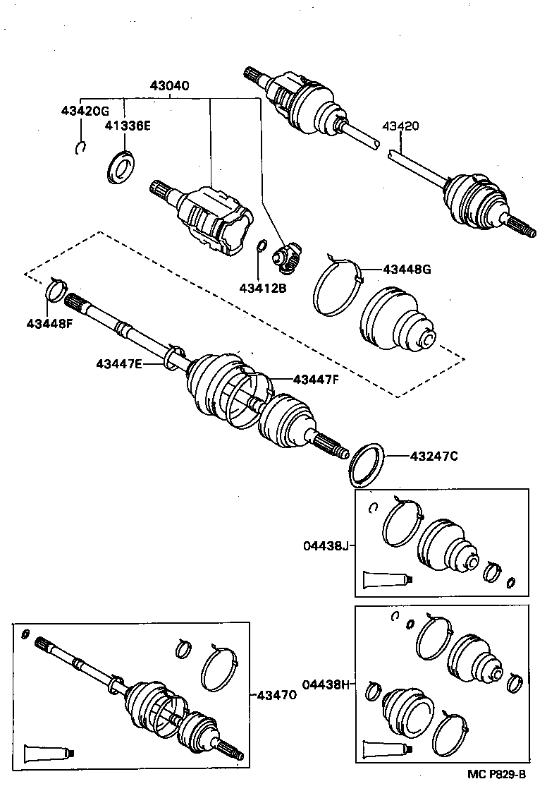 TOYOTA 04438-12172* - Putekļusargs, Piedziņas vārpsta adetalas.lv