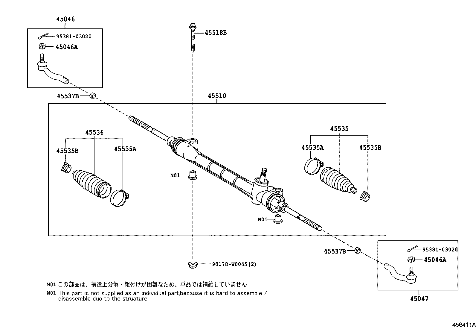 TOYOTA 4551002710 - Stūres mehānisms adetalas.lv