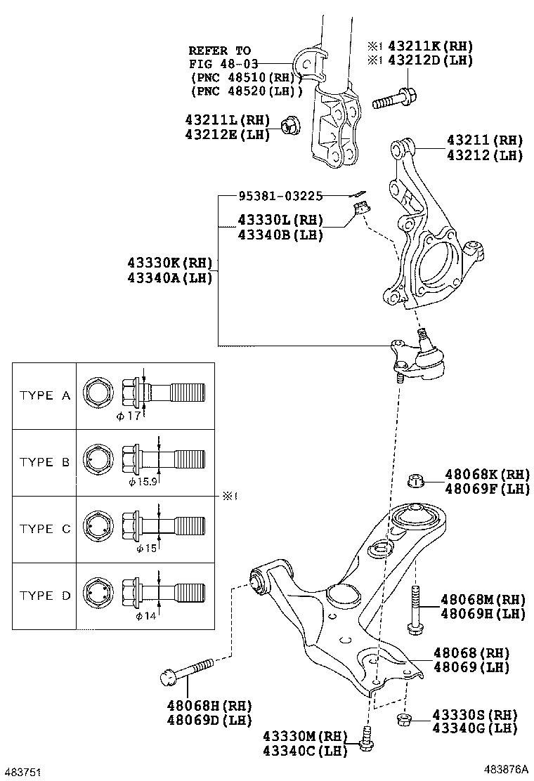 LEXUS 48069-02130 - Neatkarīgās balstiekārtas svira, Riteņa piekare adetalas.lv