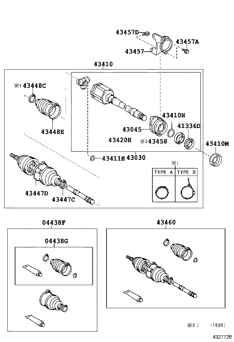 TOYOTA 0443733070 - Putekļusargs, Piedziņas vārpsta adetalas.lv