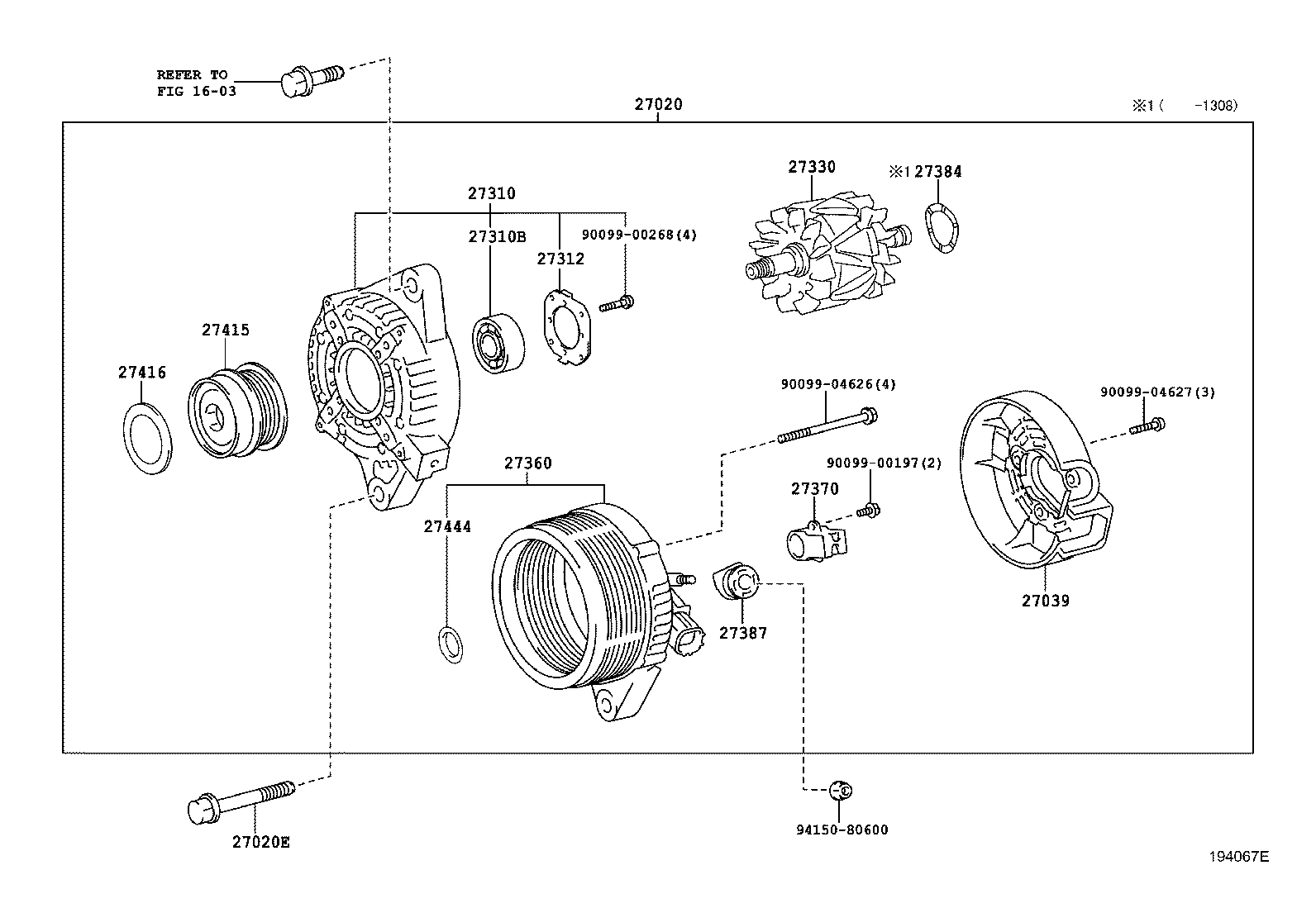 TOYOTA 2706037150 - Piedziņas skriemelis, Ģenerators adetalas.lv