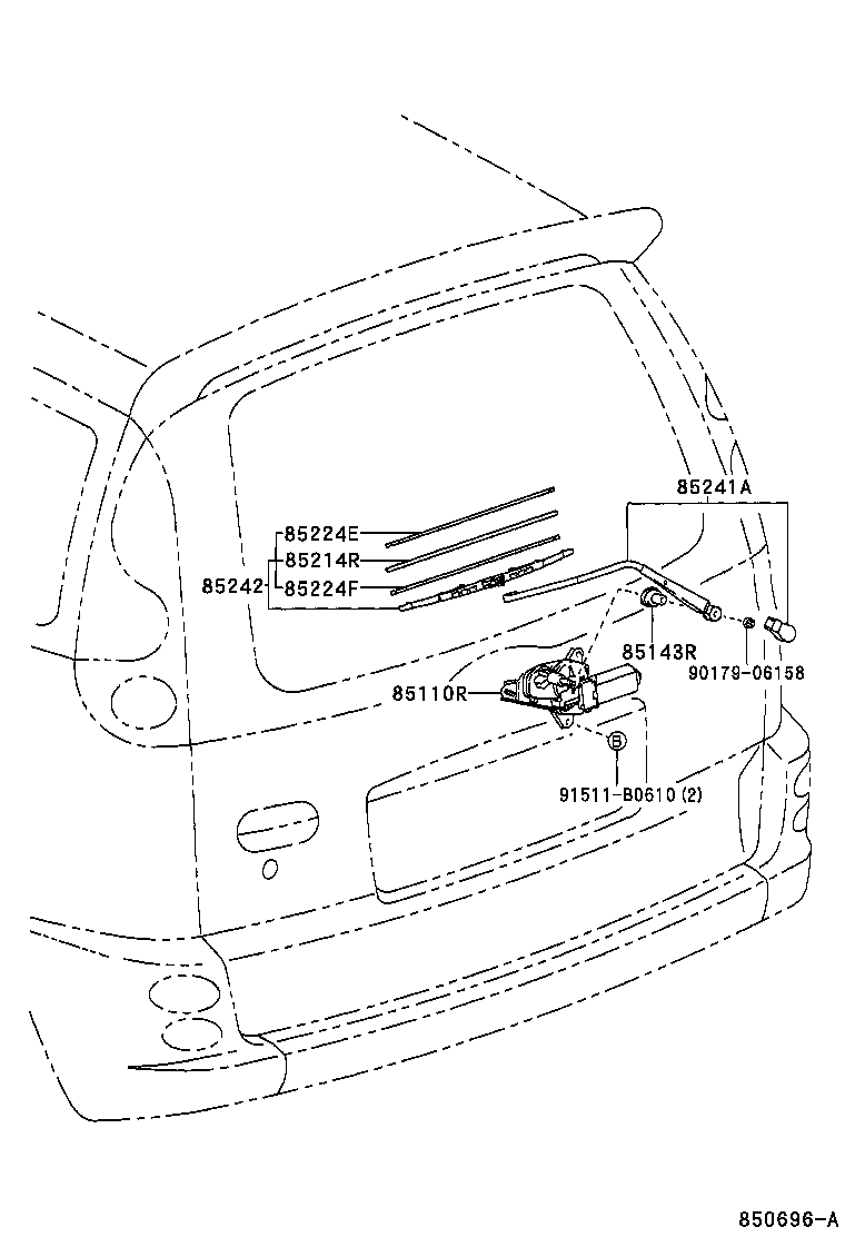 TOYOTA 8524210020 - Stikla tīrītāja slotiņa adetalas.lv