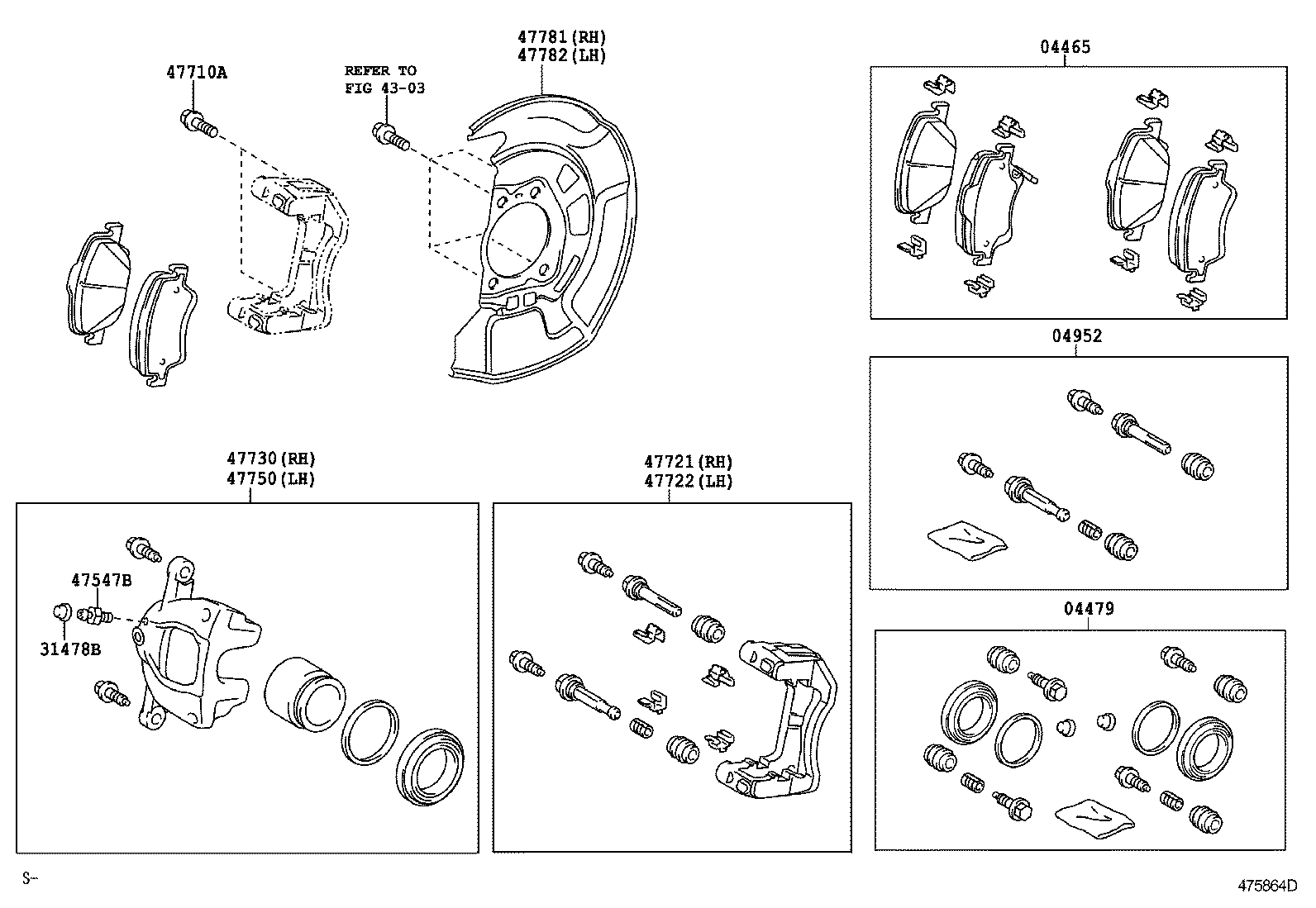 TOYOTA 04465-02190 - Bremžu uzliku kompl., Disku bremzes adetalas.lv