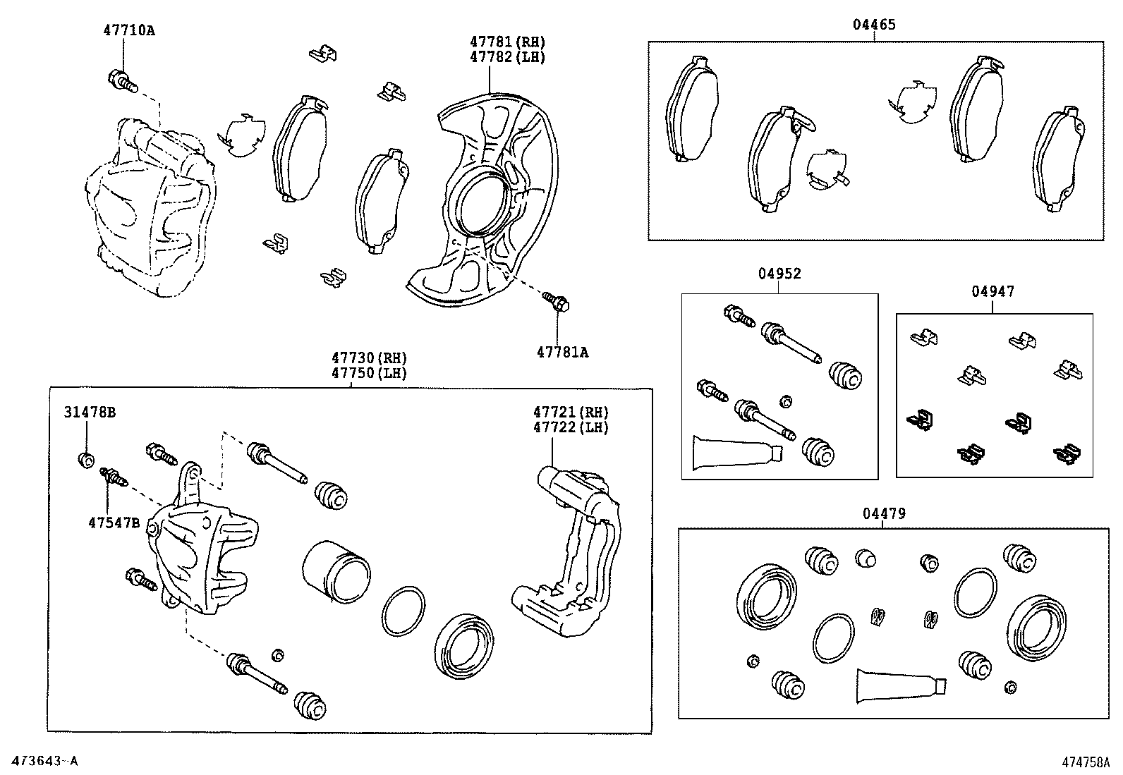 TOYOTA 04465-05170 - Bremžu uzliku kompl., Disku bremzes adetalas.lv