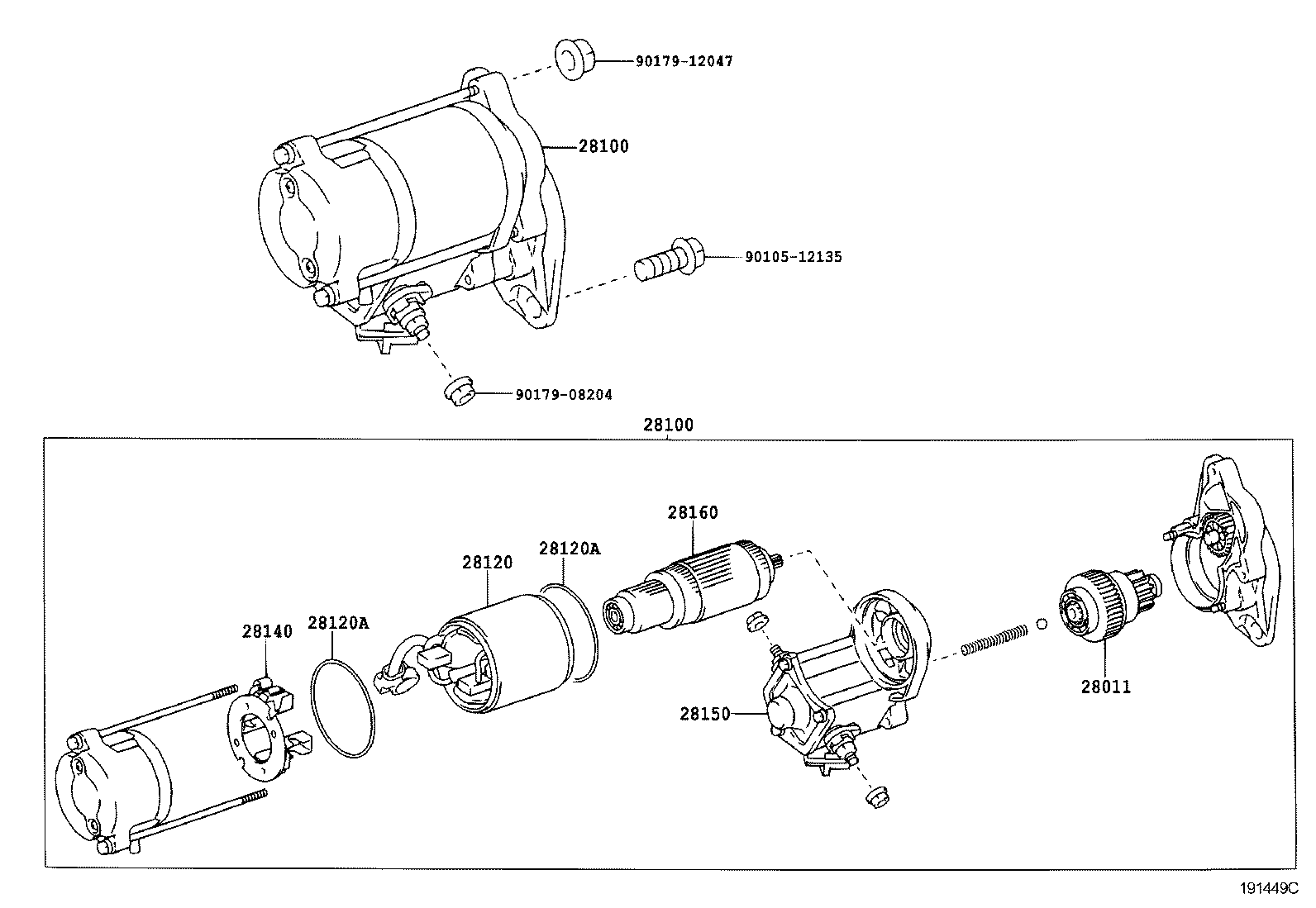 TOYOTA 2810030040 - Starteris adetalas.lv