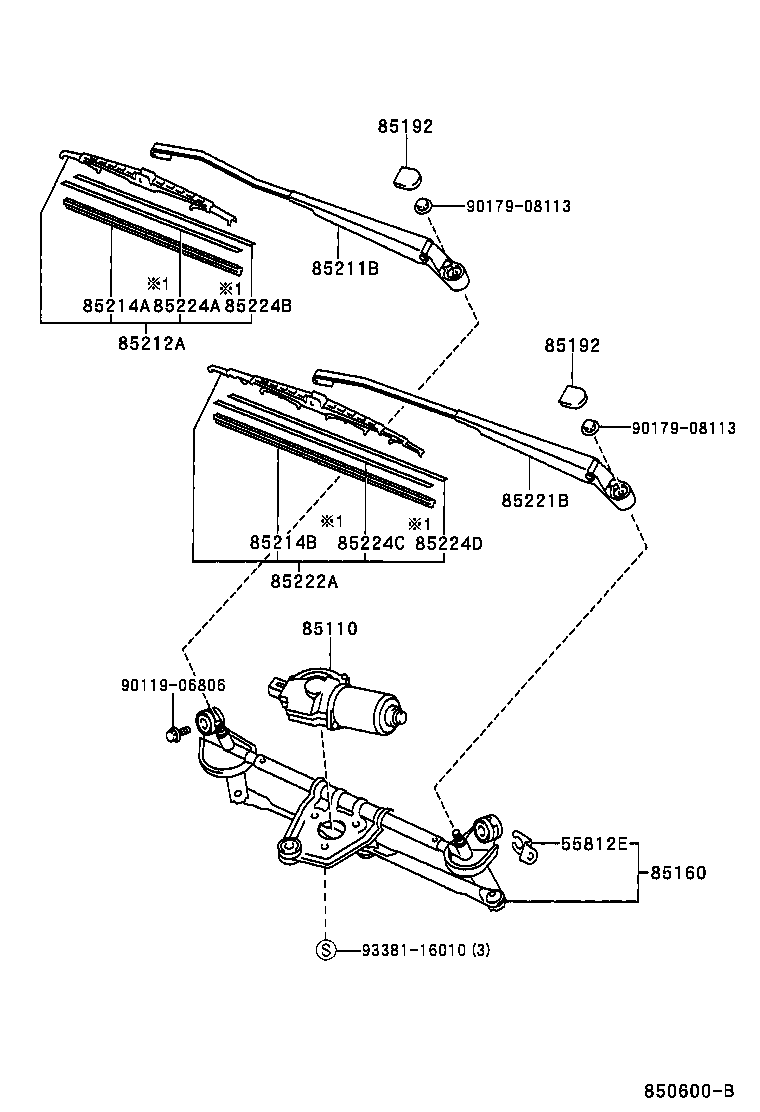 TOYOTA 8522233180 - Stikla tīrītāja slotiņa adetalas.lv