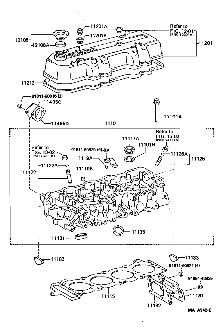 TOYOTA 11183-38010 - Blīve, Motora bloka galvas vāks adetalas.lv