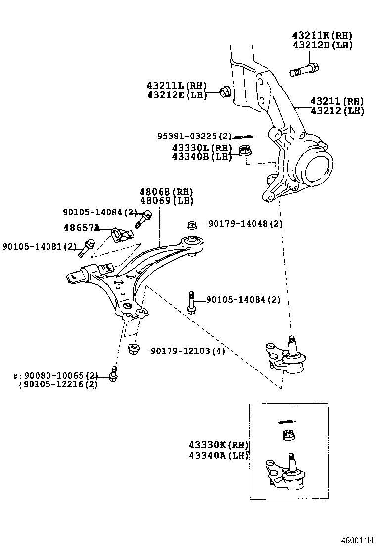 TOYOTA 48069-33030 - Neatkarīgās balstiekārtas svira, Riteņa piekare adetalas.lv