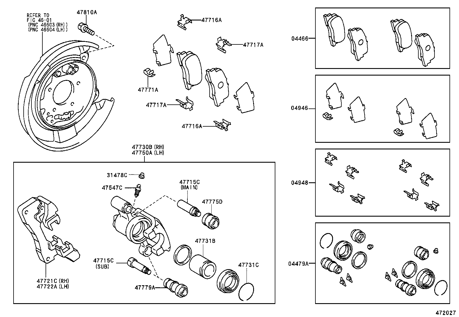 TOYOTA 04466-32030 - Bremžu uzliku kompl., Disku bremzes adetalas.lv