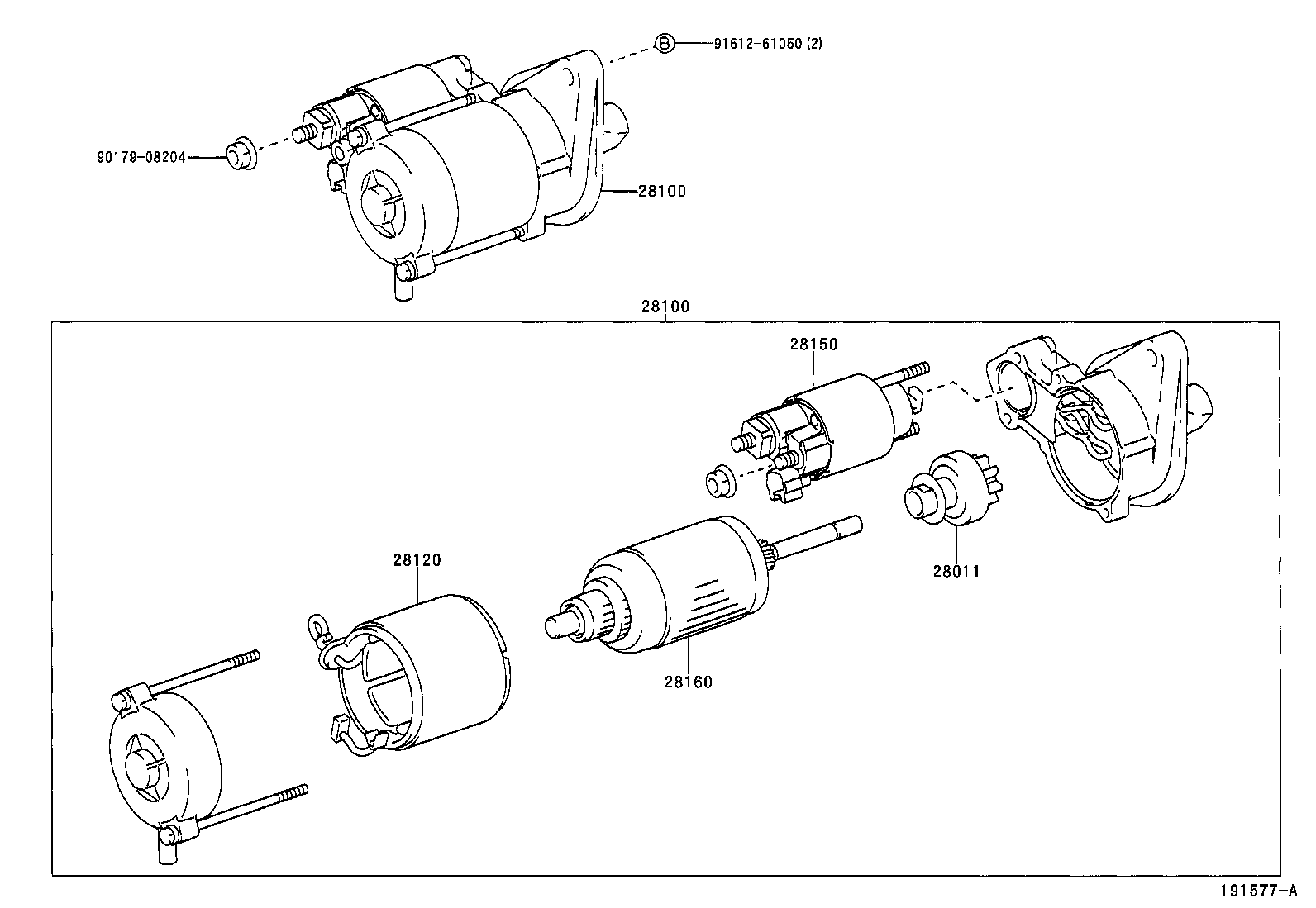 Daihatsu 28100-0J010 - Starteris adetalas.lv