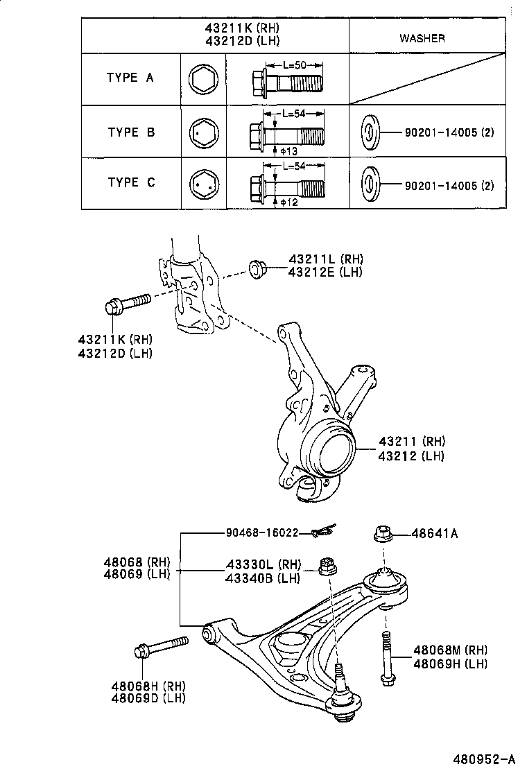 TOYOTA 48068-59035 - Neatkarīgās balstiekārtas svira, Riteņa piekare adetalas.lv