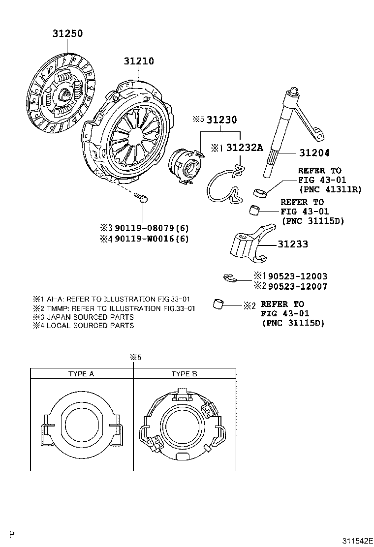 TOYOTA 31250-0D083 - Sajūga disks adetalas.lv