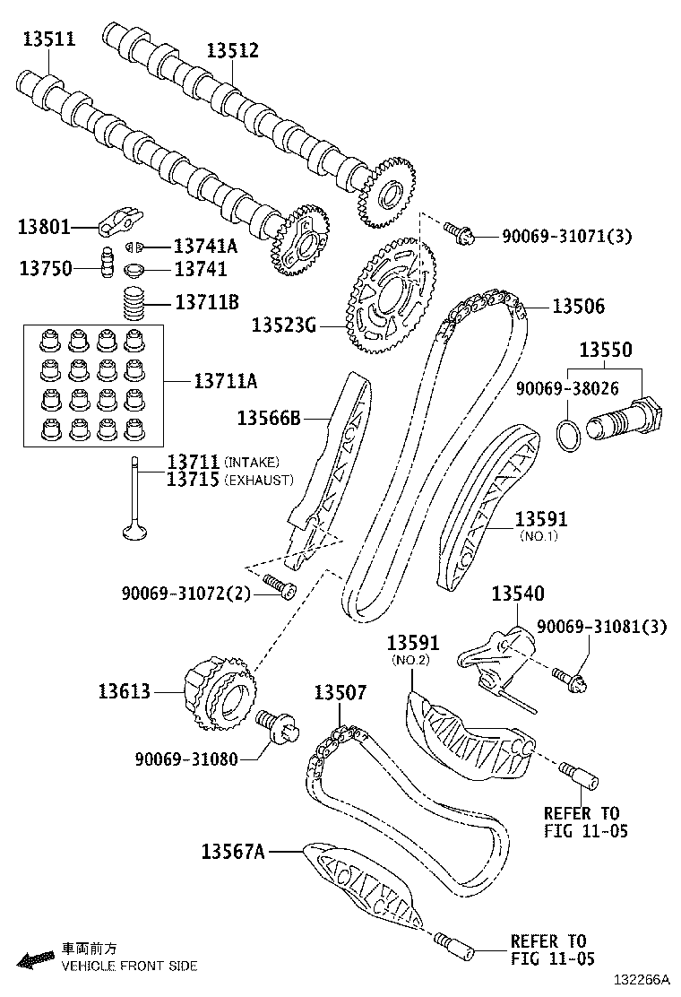 TOYOTA 13566-WA022 - GUIDE, TIMING CHAIN, NO.2 adetalas.lv