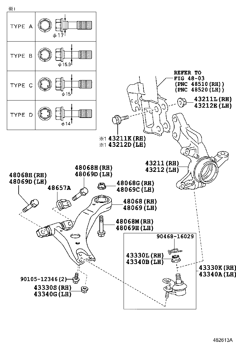 LEXUS 43340-49015 - Balst / Virzošais šarnīrs adetalas.lv