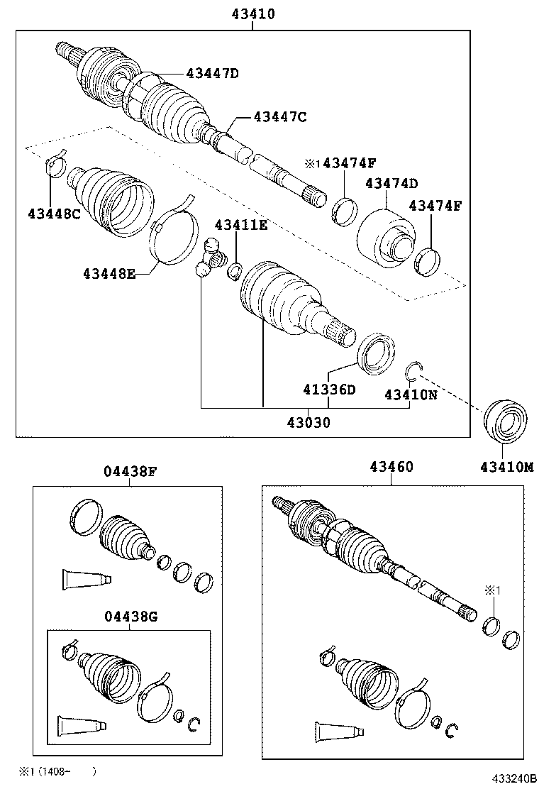 TOYOTA 43460-59415 - Šarnīru komplekts, Piedziņas vārpsta adetalas.lv