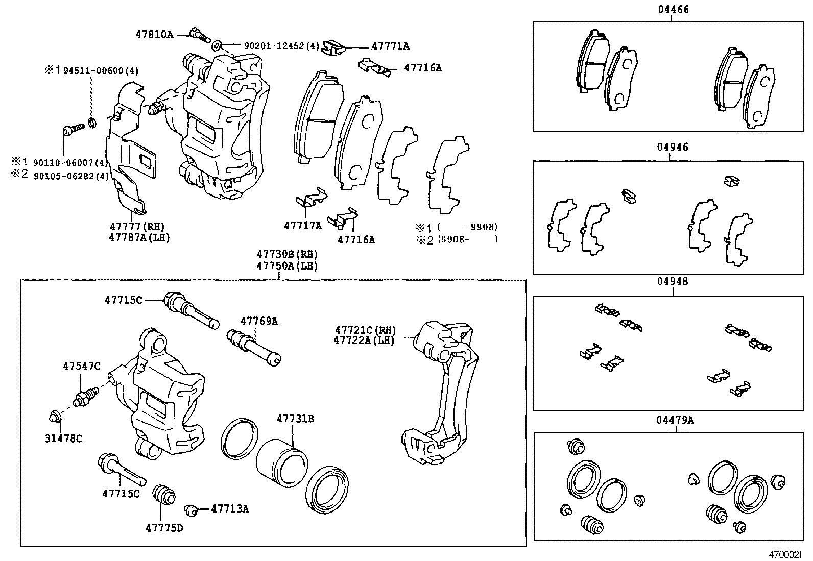 TOYOTA 04466-60010 - Bremžu uzliku kompl., Disku bremzes adetalas.lv